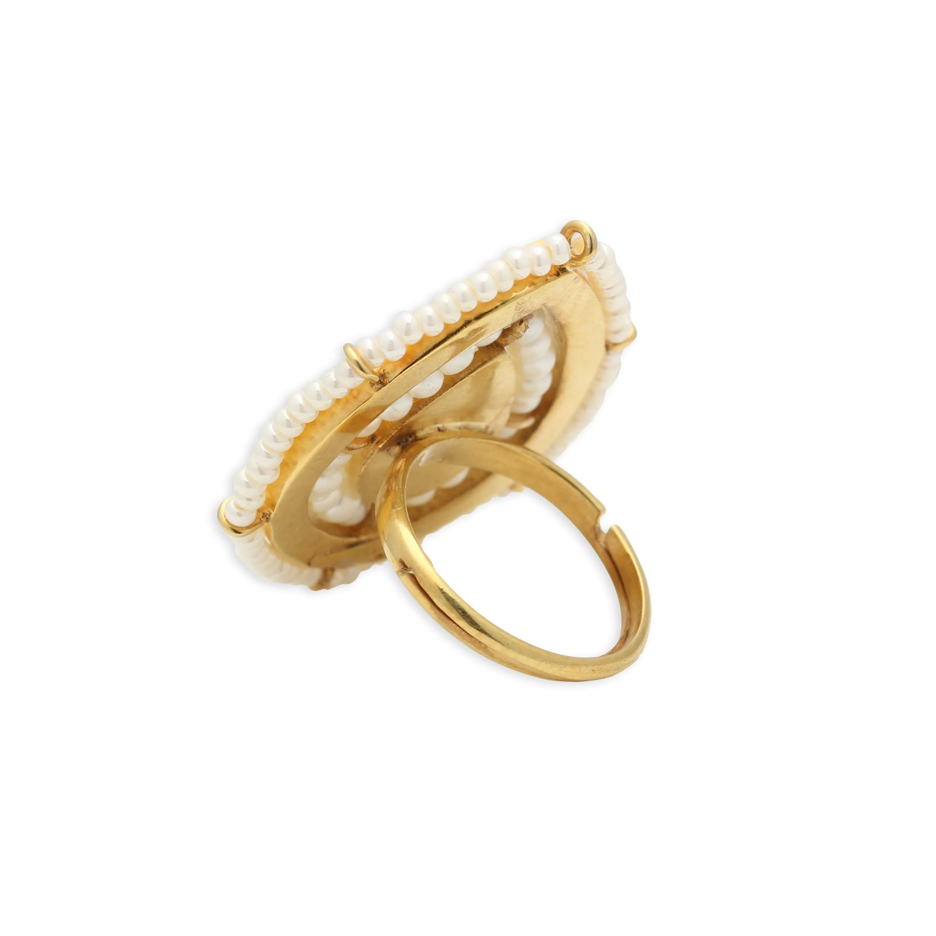 SILVER WHITE PEARL ROYALE RING