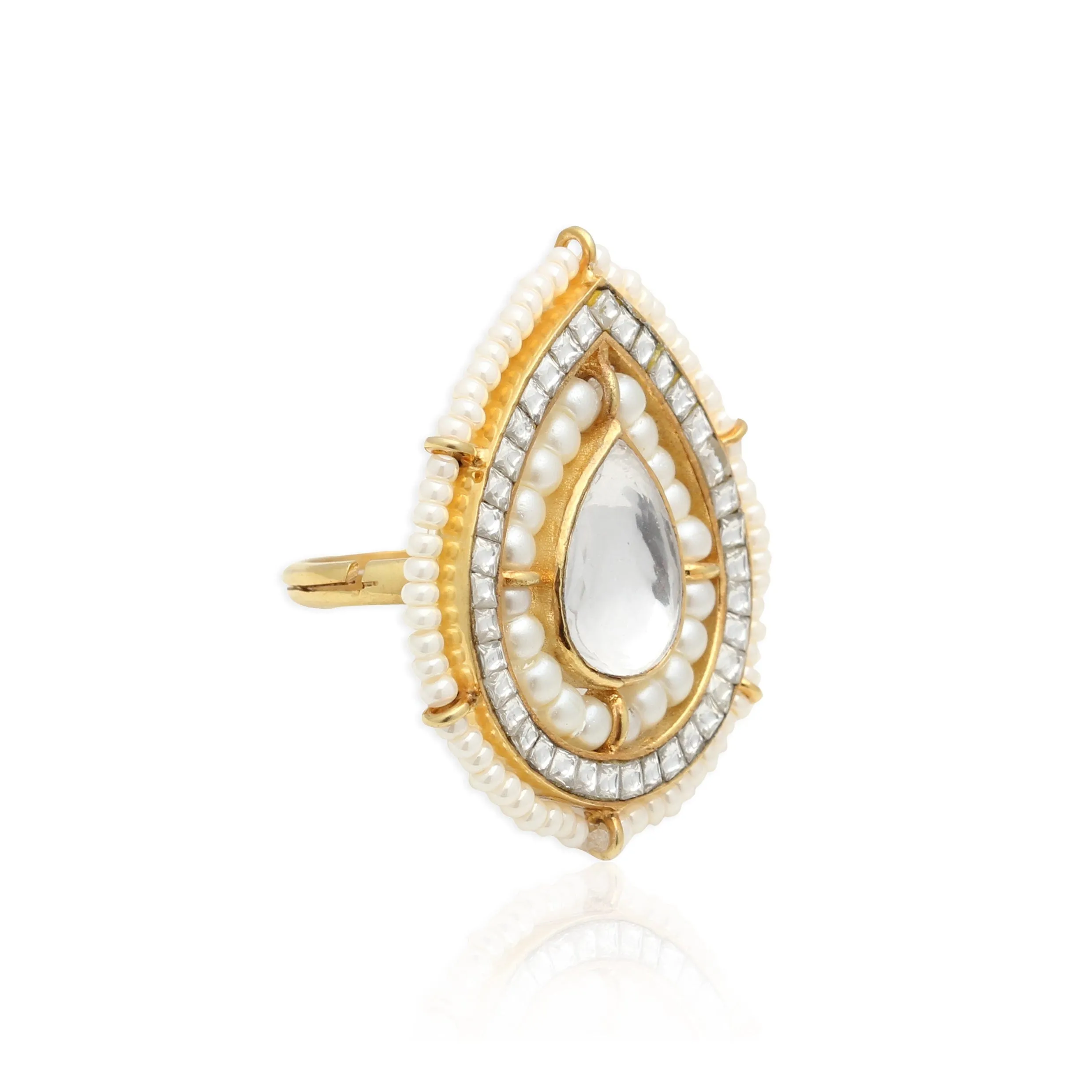 SILVER WHITE PEARL ROYALE RING