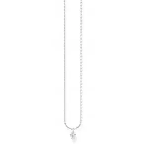 Silver Zirconia White Stone Necklace KE2105-051-14-L45V