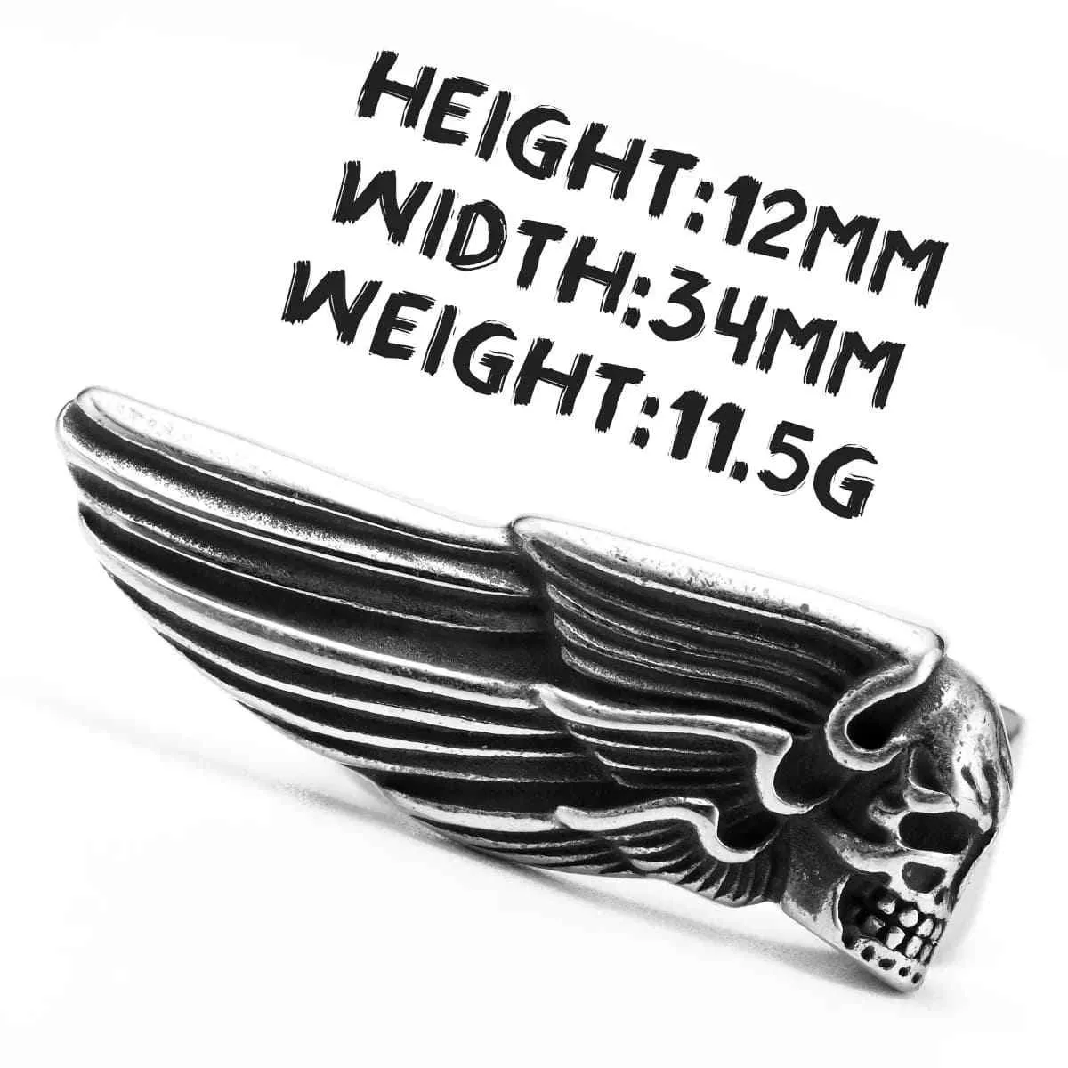 Skull Ring with Wings