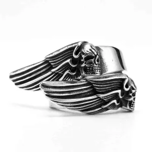 Skull Ring with Wings