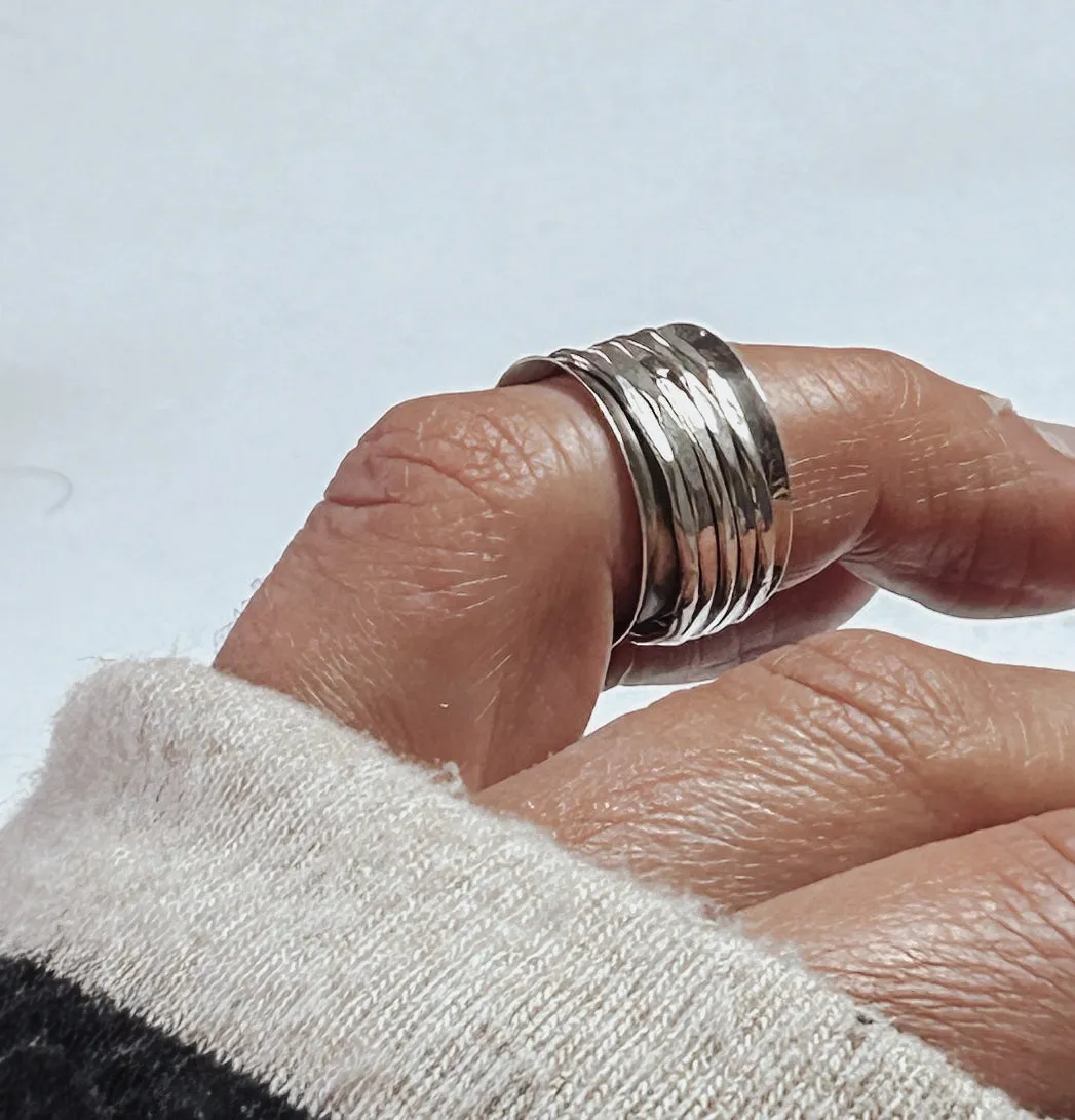 Sterling Silver Five Ring Spinner