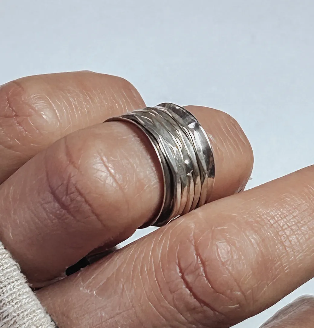 Sterling Silver Five Ring Spinner