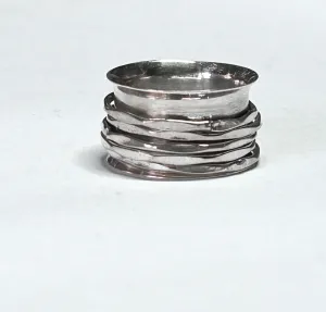 Sterling Silver Five Ring Spinner