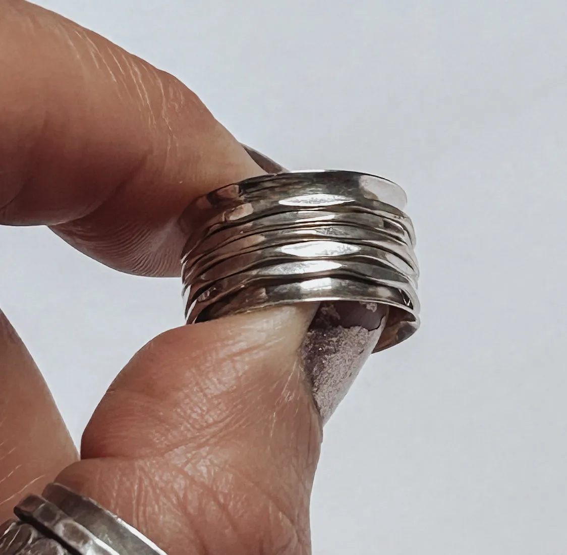 Sterling Silver Five Ring Spinner