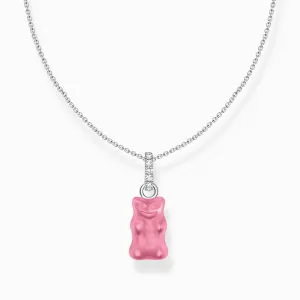 Sterling Silver HARIBO Zirconia Pink Goldbears Necklace KE2209-052-9