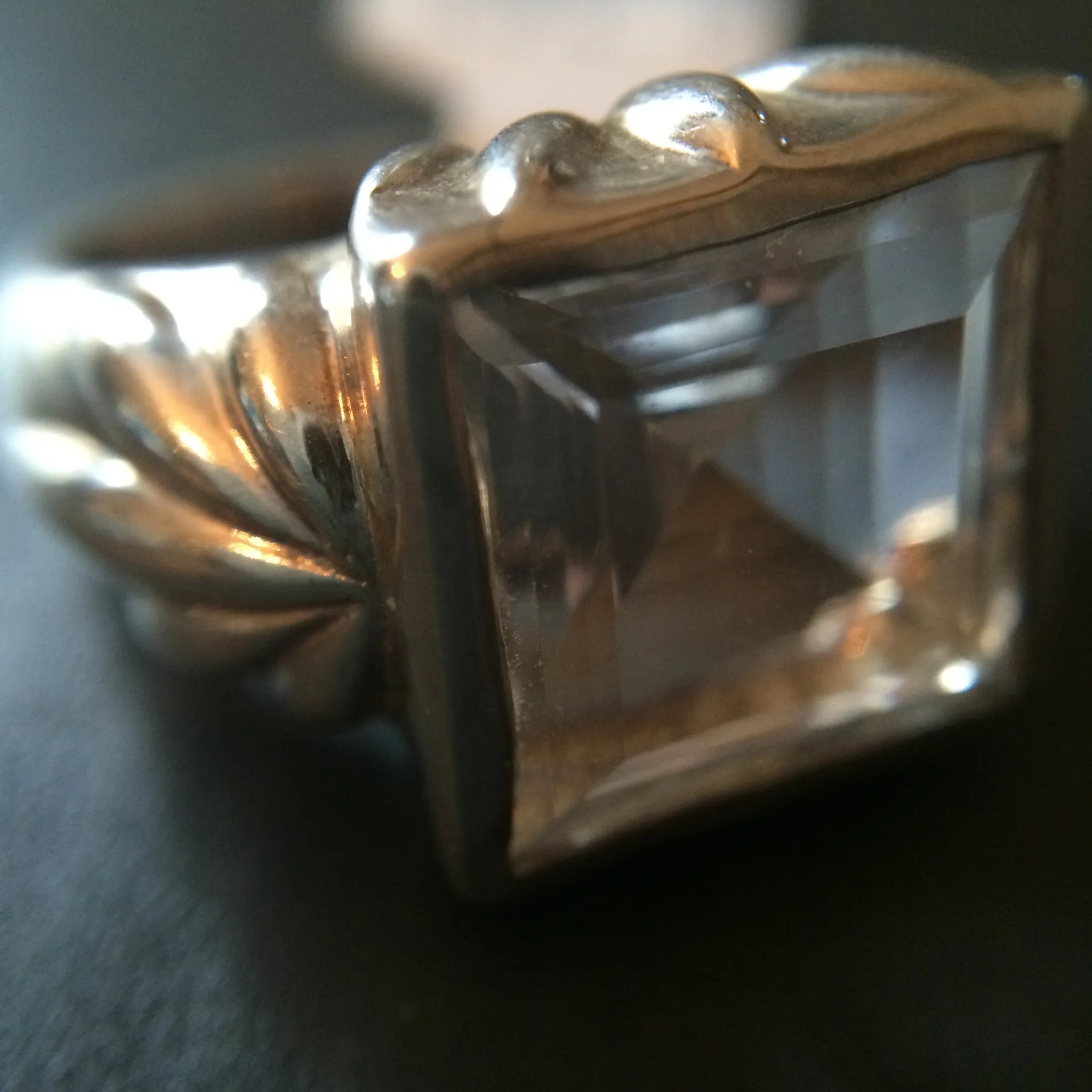 Sterling Silver Quartz Ring - Size 7