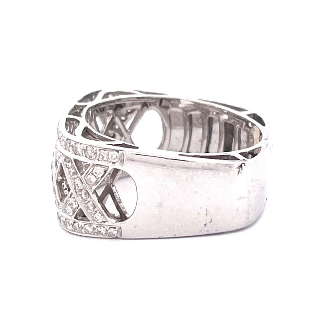 Striking 14k White Gold Square Natural Diamond Ring