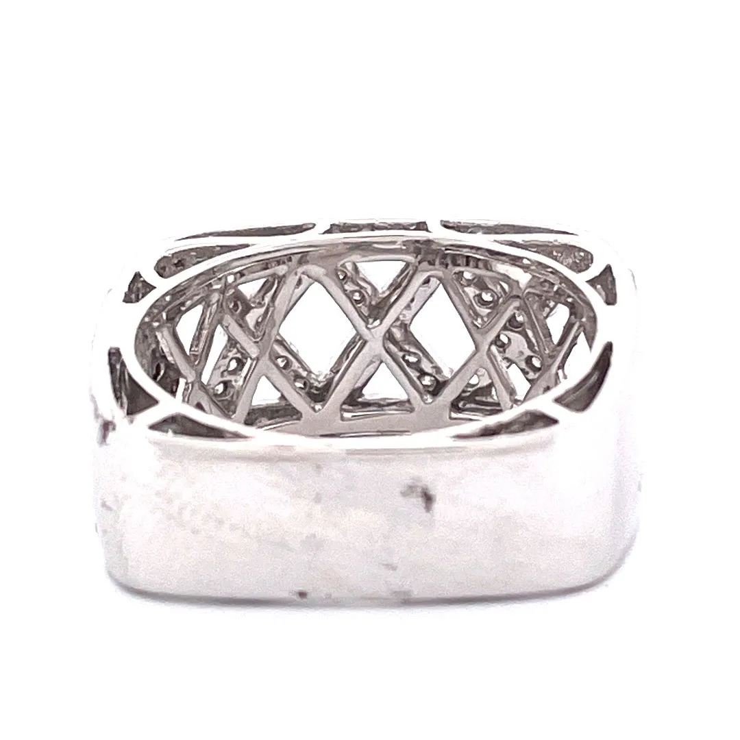Striking 14k White Gold Square Natural Diamond Ring
