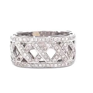 Striking 14k White Gold Square Natural Diamond Ring