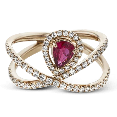 Tempera Color Ring In 18k Gold With Diamonds LR2264 WHITE 18K SEMI