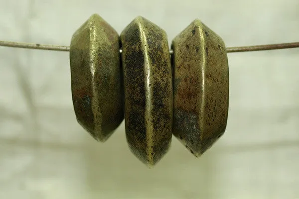 Thick Heavy Antique Dark Brass Ring from Ethiopia