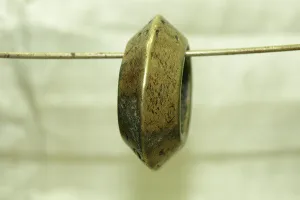 Thick Heavy Antique Dark Brass Ring from Ethiopia