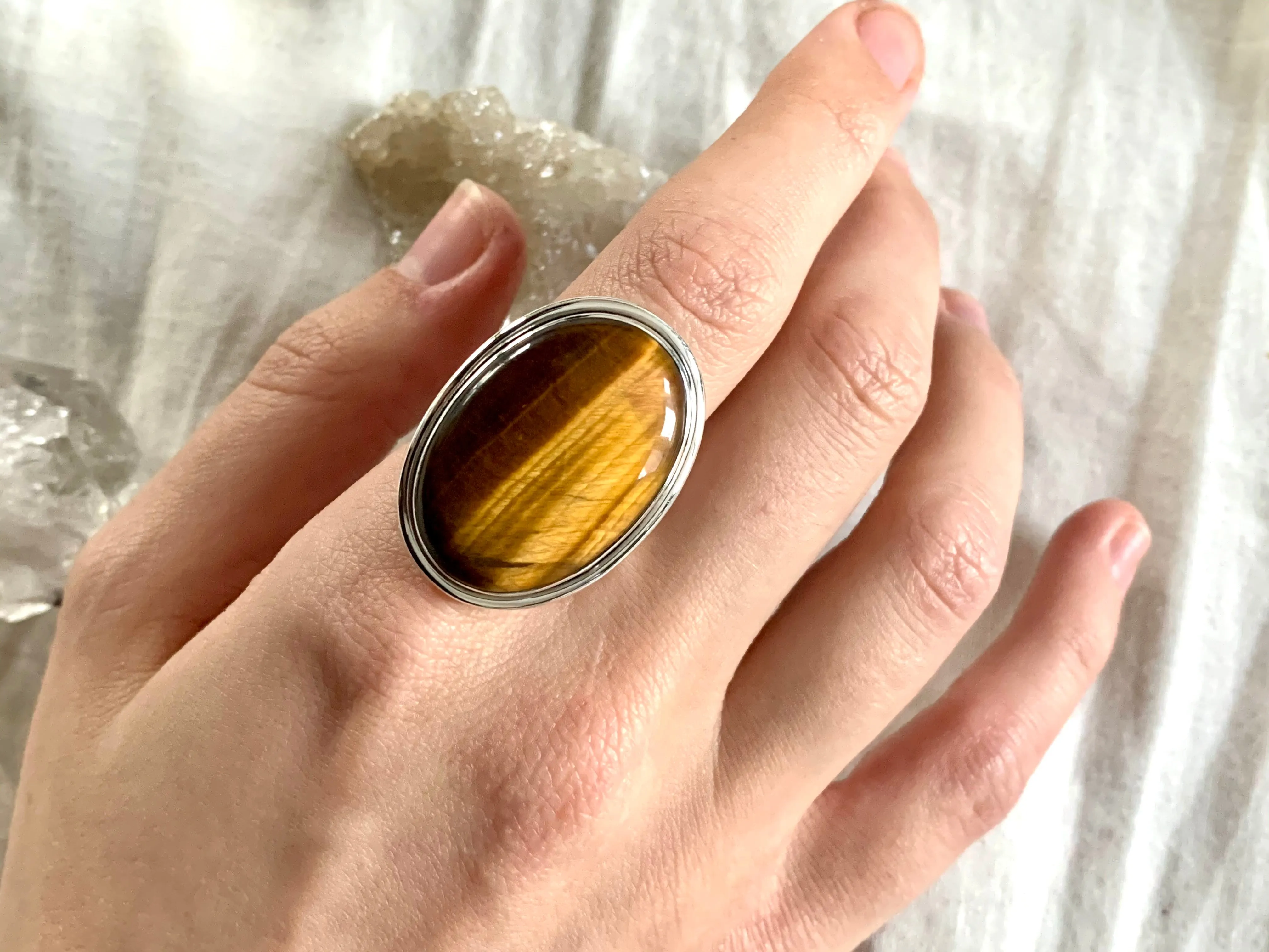 Tiger’s Eye Brea Ring - Large Oval (US 7)