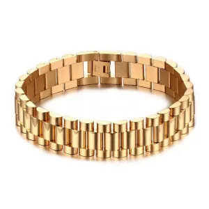 Time Stainless Steel Watch Band Bracelets 10mm Gold