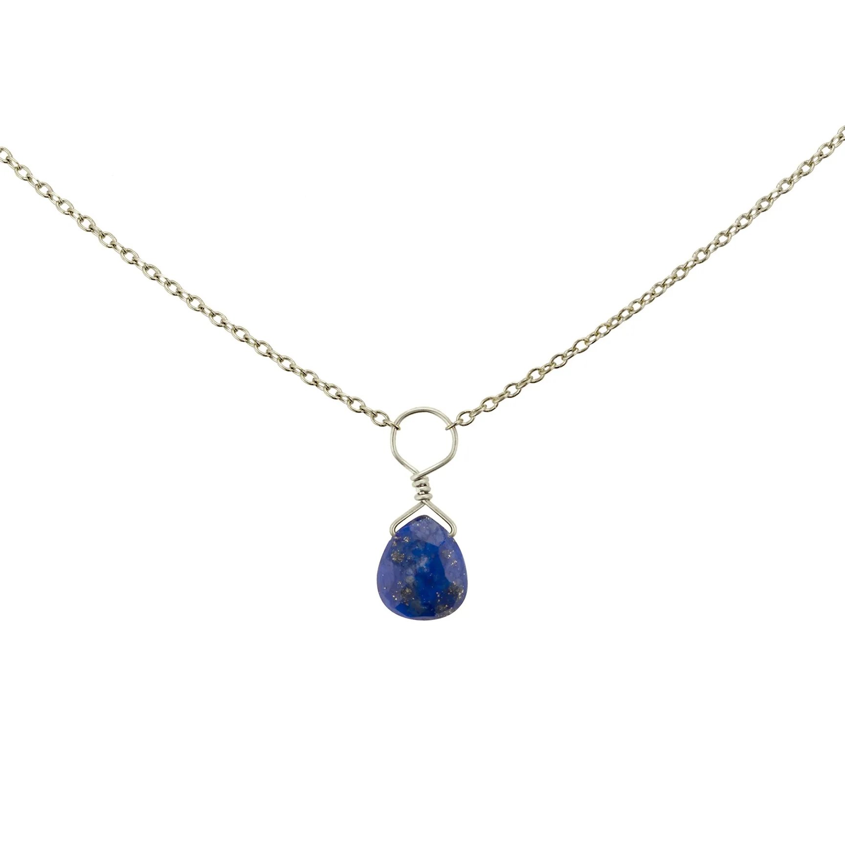 Tiny Lapis Lazuli Drop Necklace