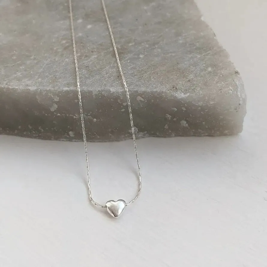 Tiny Sliding Heart Necklace