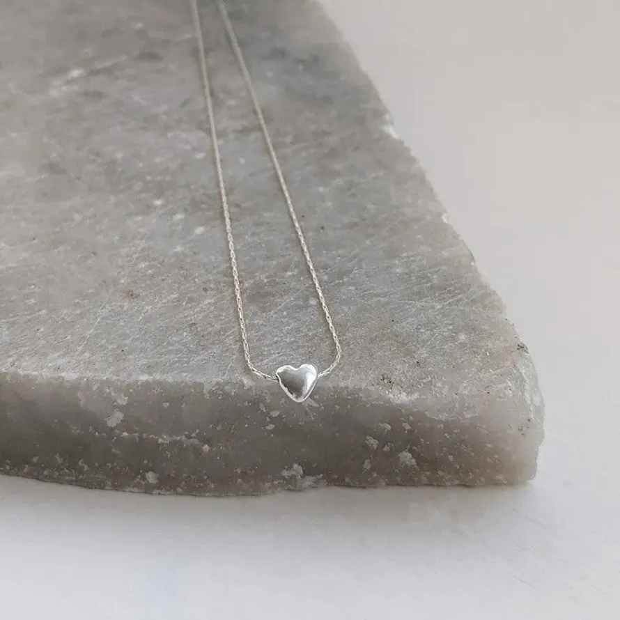 Tiny Sliding Heart Necklace