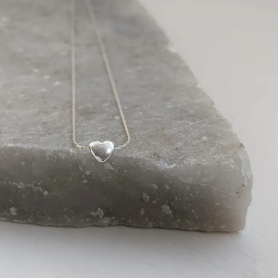 Tiny Sliding Heart Necklace