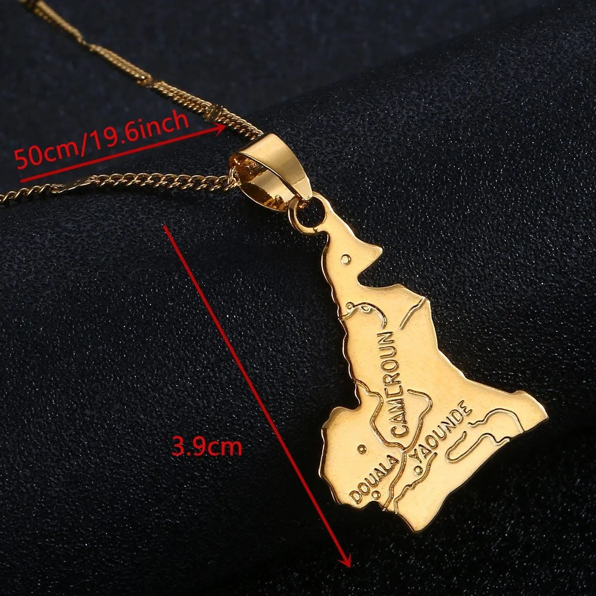 Trendy Cameroon Map Flag Pendant