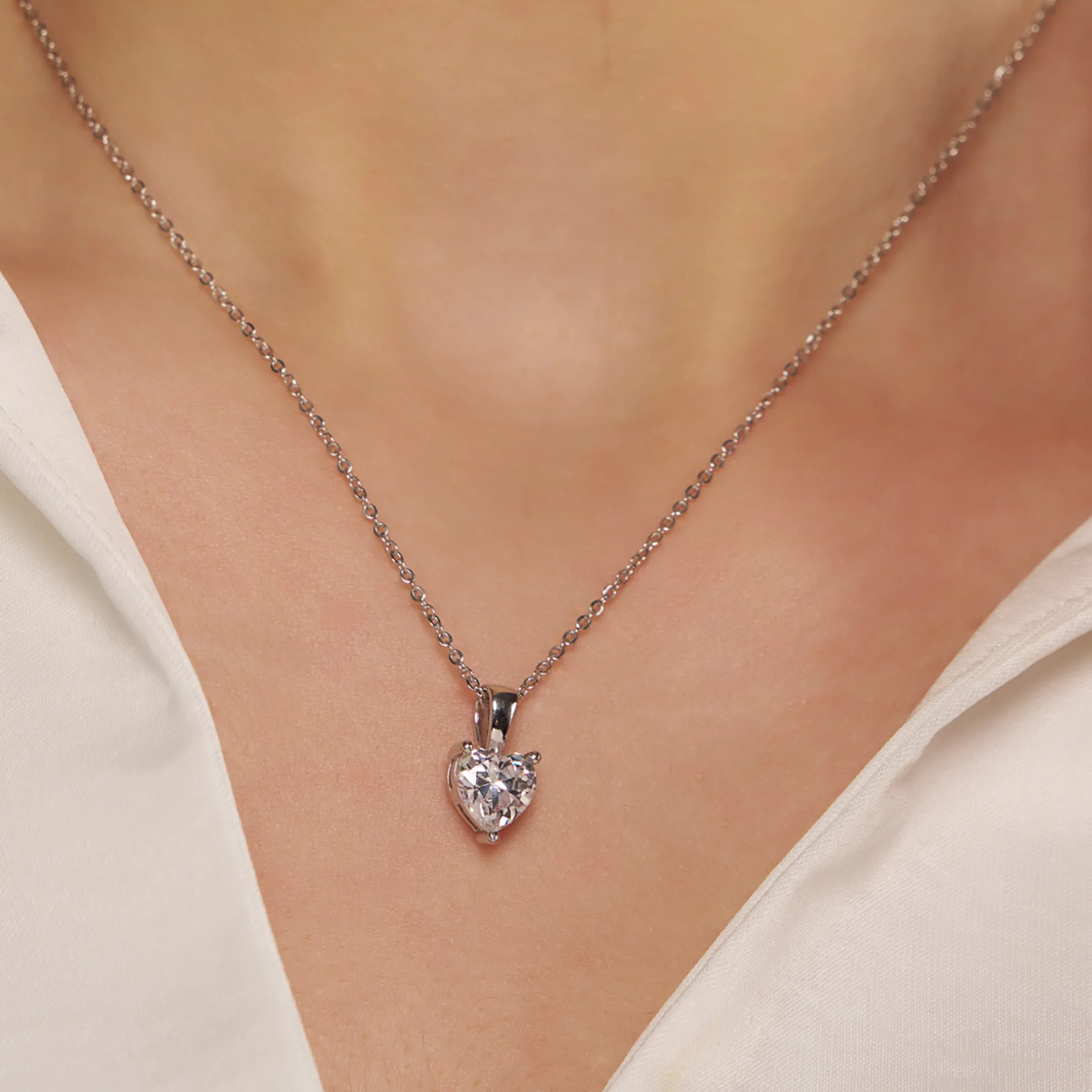 Trendy Heart Silver Pendant