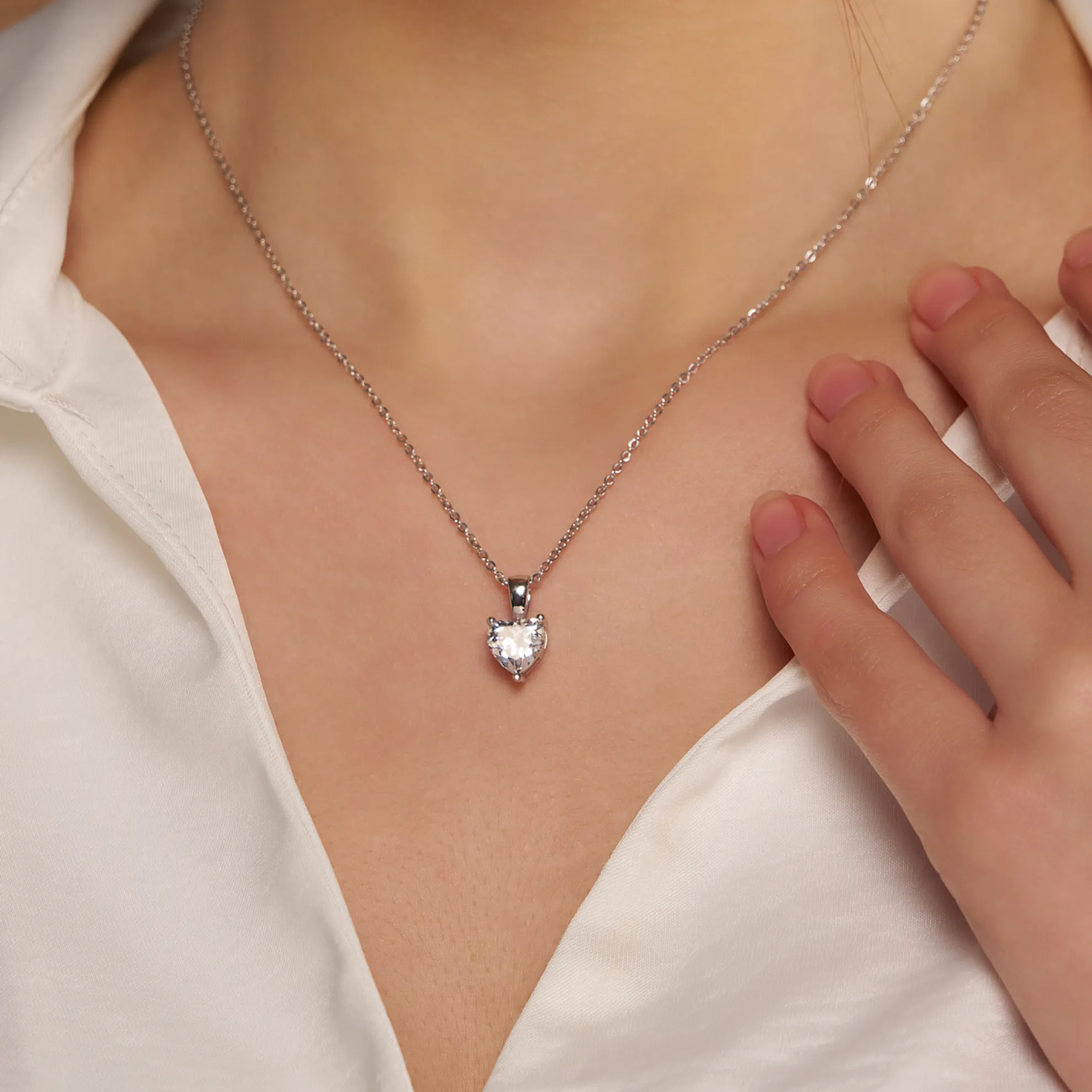 Trendy Heart Silver Pendant