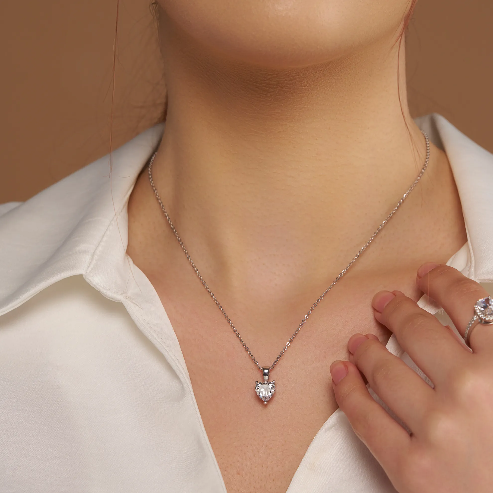 Trendy Heart Silver Pendant
