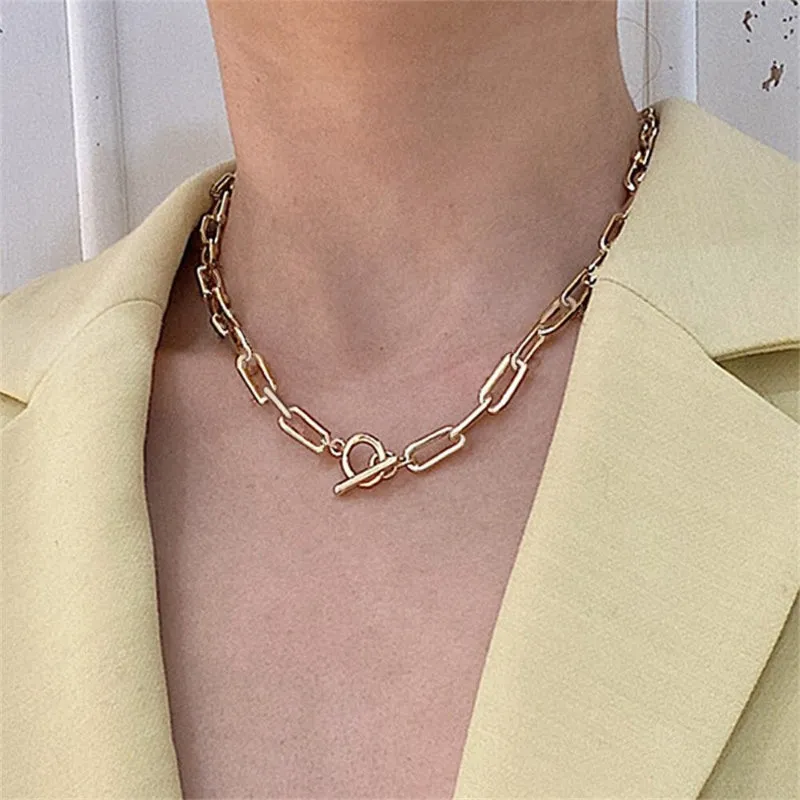 Trendy Punk Fashion Multi-layer Thick Chains Necklaces