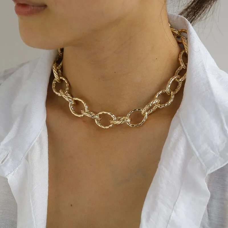 Trendy Punk Fashion Multi-layer Thick Chains Necklaces