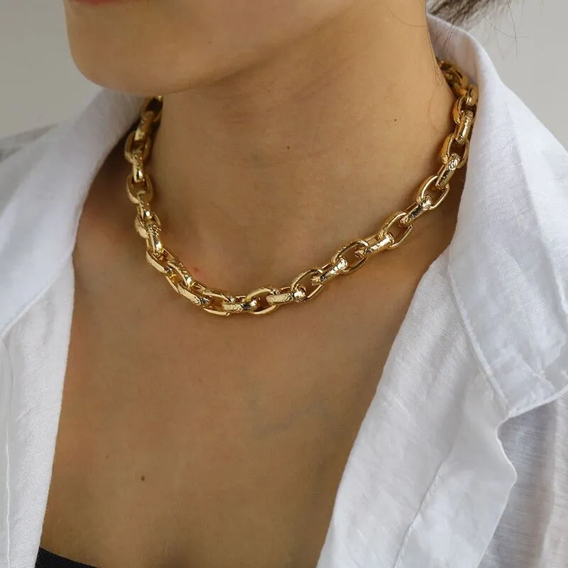 Trendy Punk Fashion Multi-layer Thick Chains Necklaces