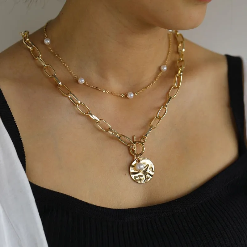 Trendy Punk Fashion Multi-layer Thick Chains Necklaces