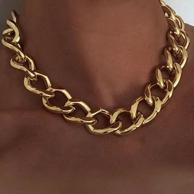 Trendy Punk Fashion Multi-layer Thick Chains Necklaces