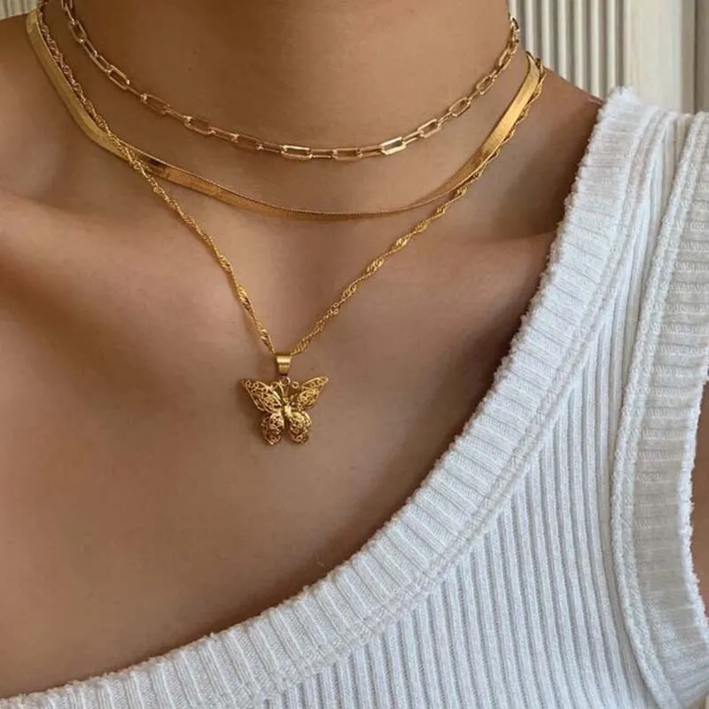 Trendy Punk Fashion Multi-layer Thick Chains Necklaces