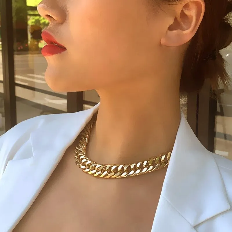 Trendy Punk Fashion Multi-layer Thick Chains Necklaces