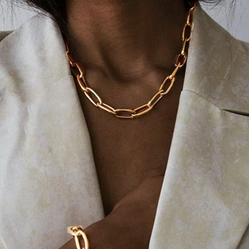 Trendy Punk Fashion Multi-layer Thick Chains Necklaces