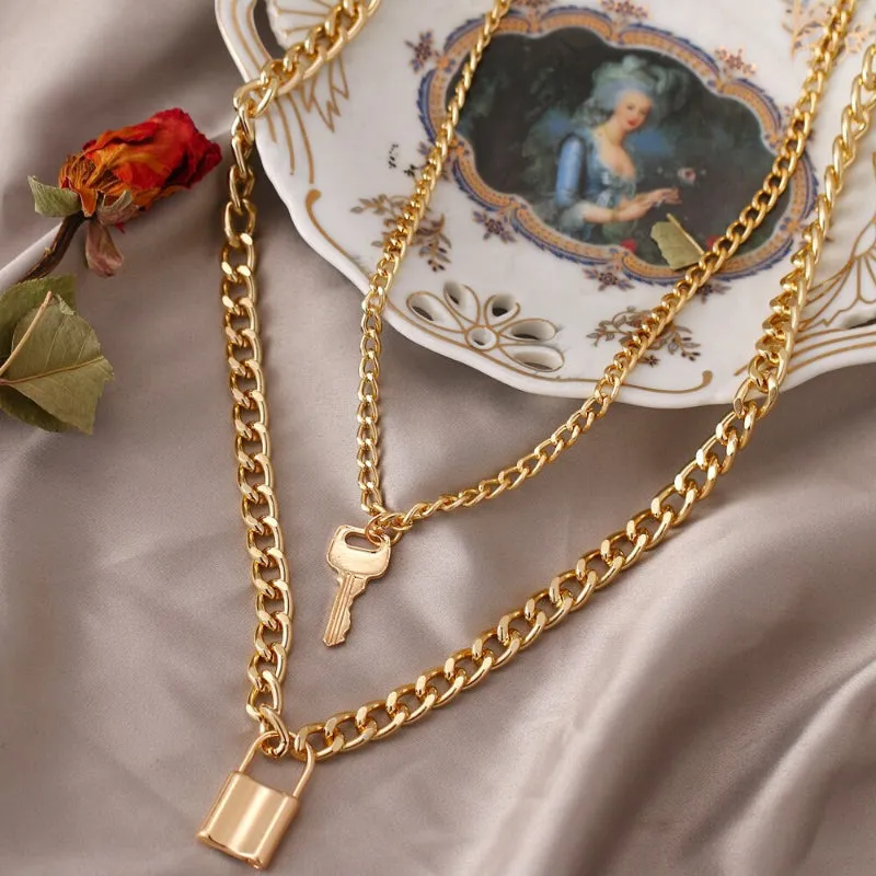 Trendy Punk Fashion Multi-layer Thick Chains Necklaces