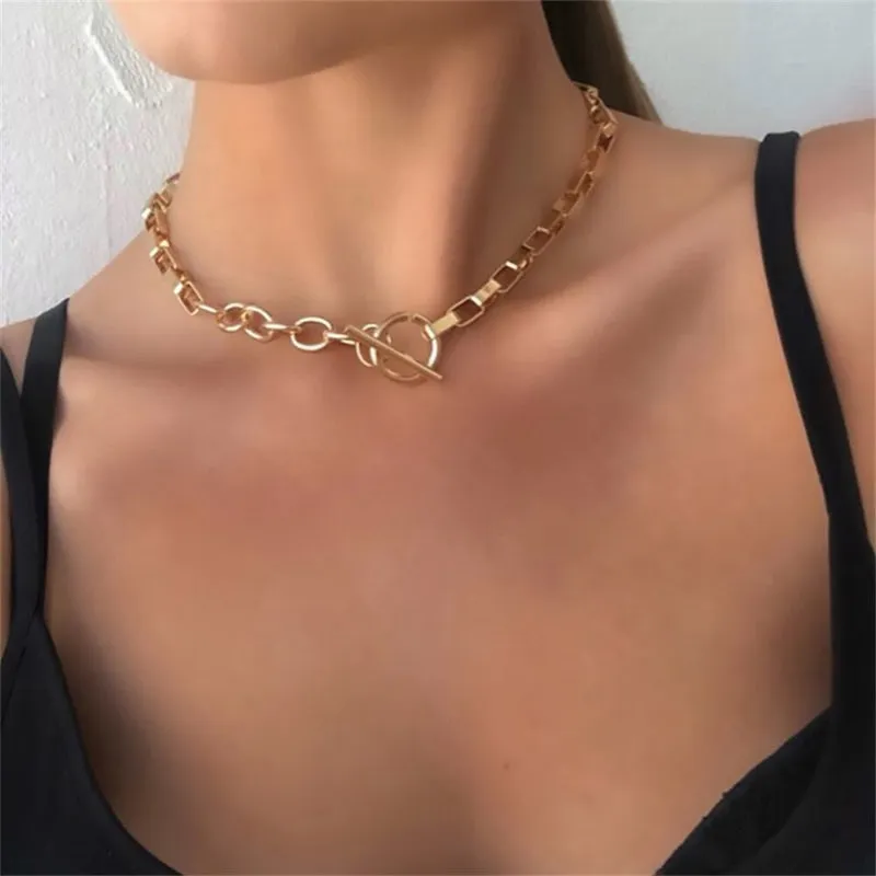 Trendy Punk Fashion Multi-layer Thick Chains Necklaces