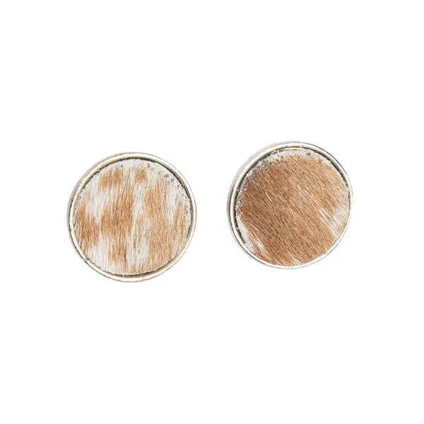 Uganda Cowhide Stud Earrings
