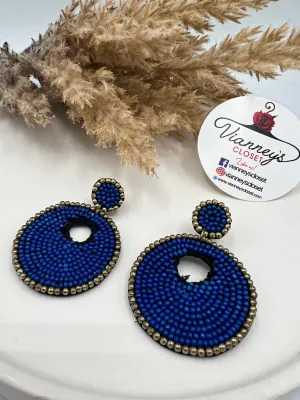 Vicky Blue or Yellow Beaded Earrings
