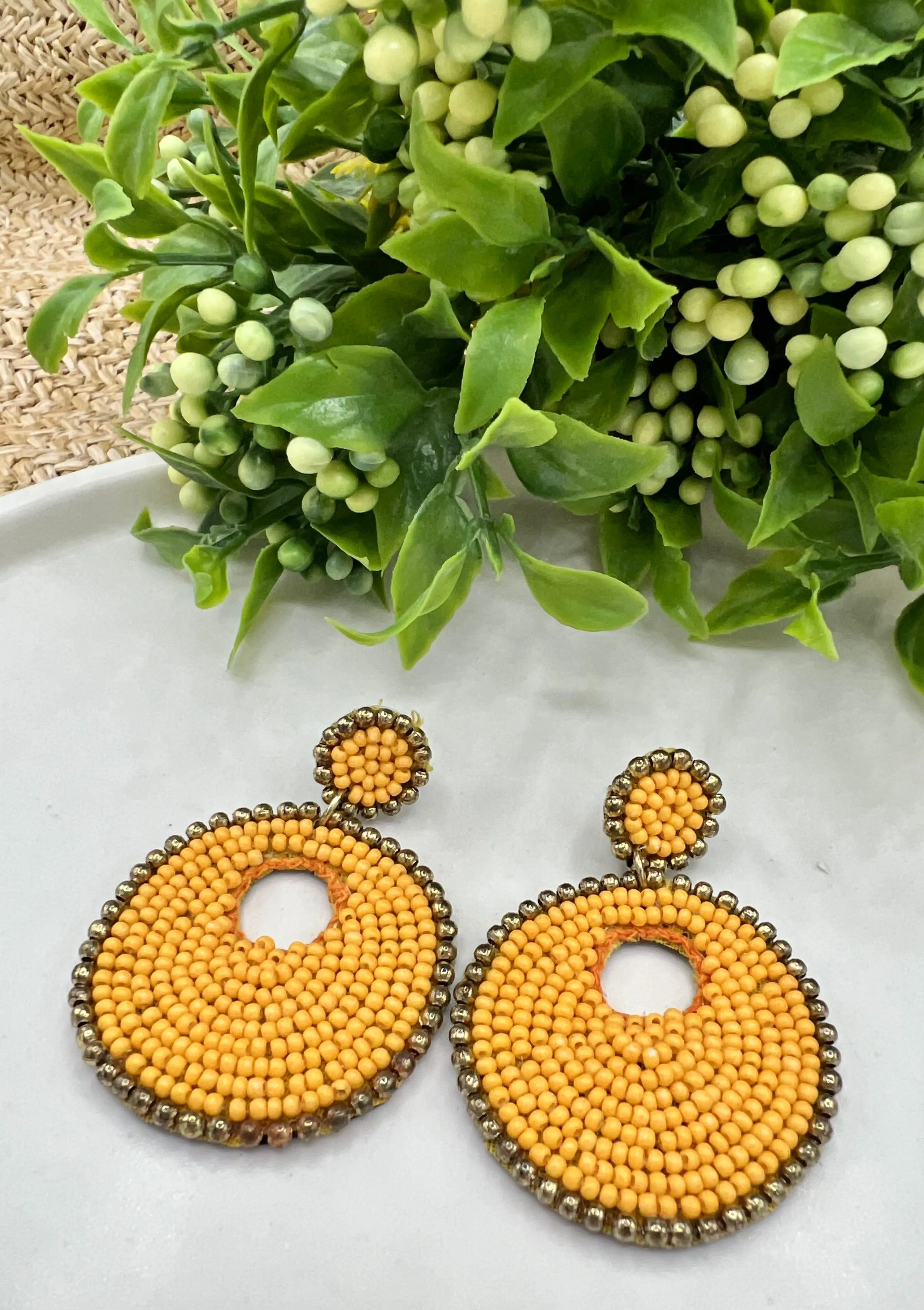 Vicky Blue or Yellow Beaded Earrings