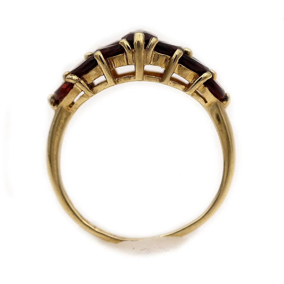 Victorian Marquise Garnet Wedding Ring Circa 1900s