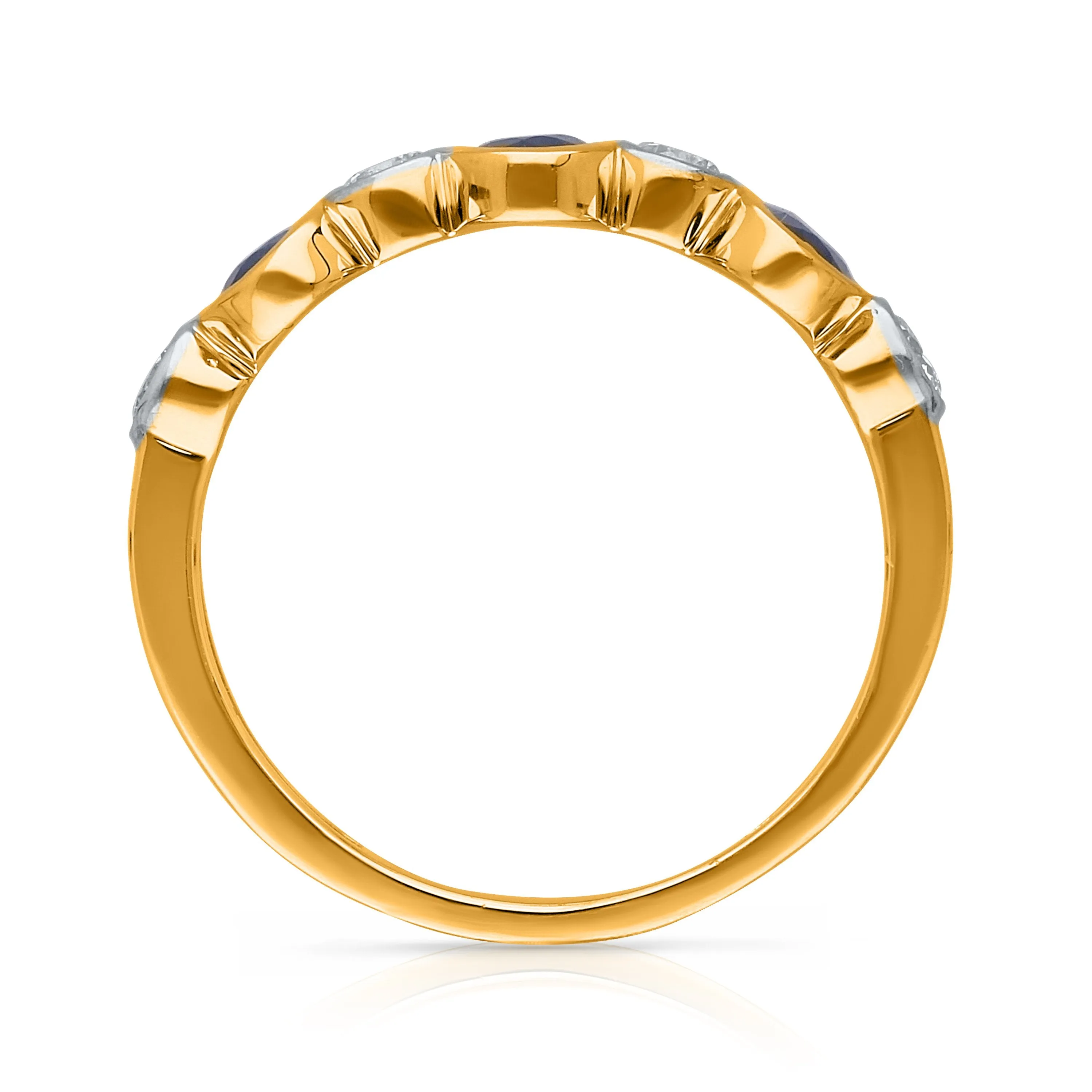 Yellow Gold Sapphire & Diamond Heirloom Ring