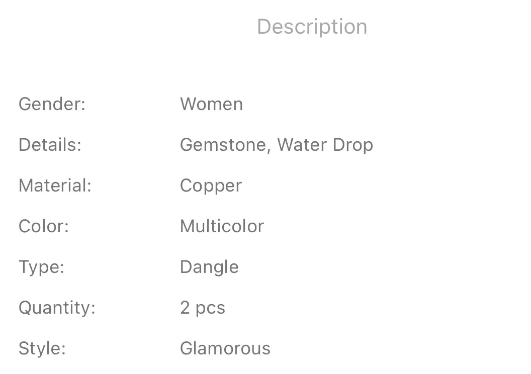 Zircon decor Waterdrop earrings
